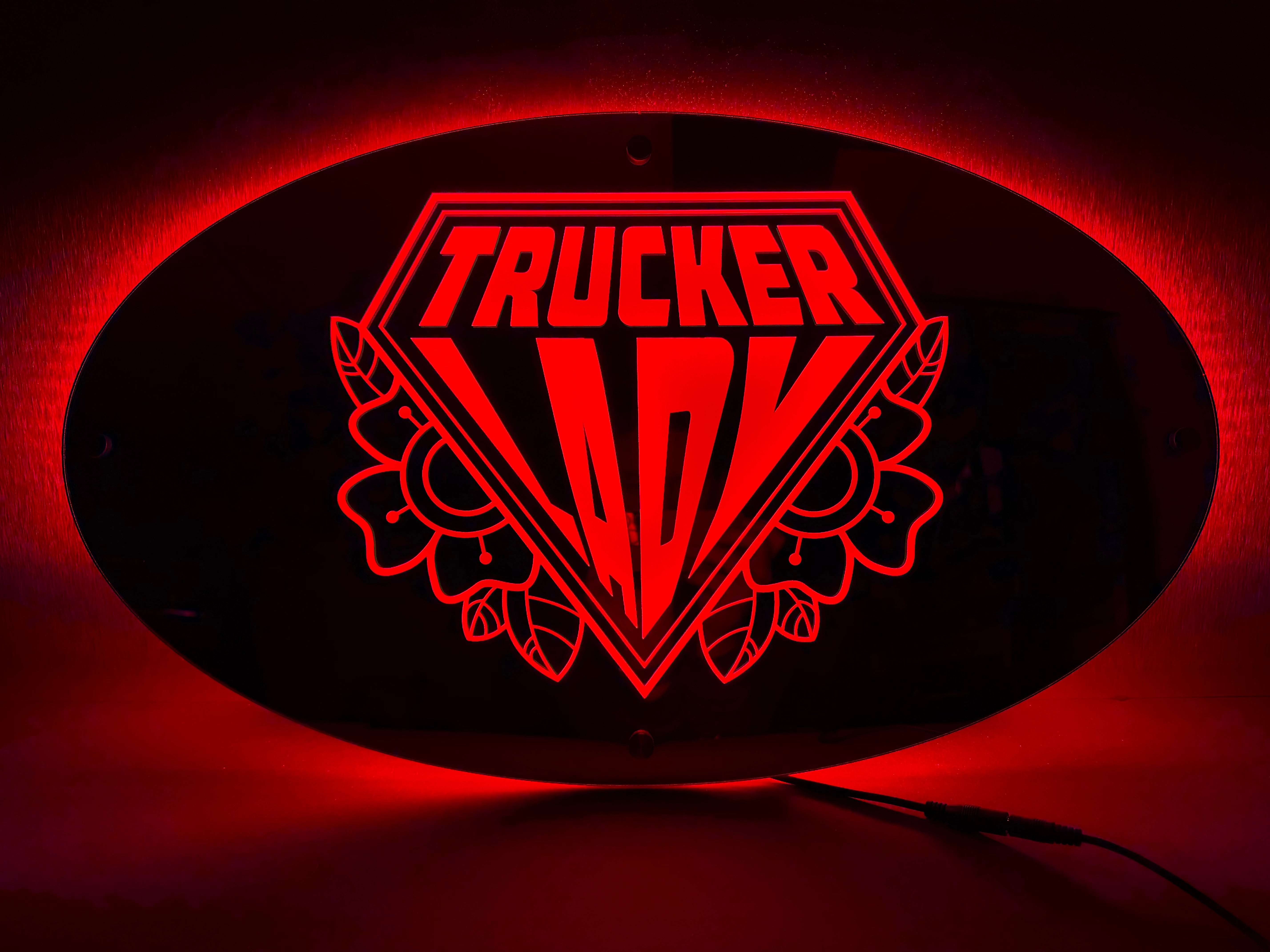 Lady Trucker Led Spiegel Achterwand - 60x35cm