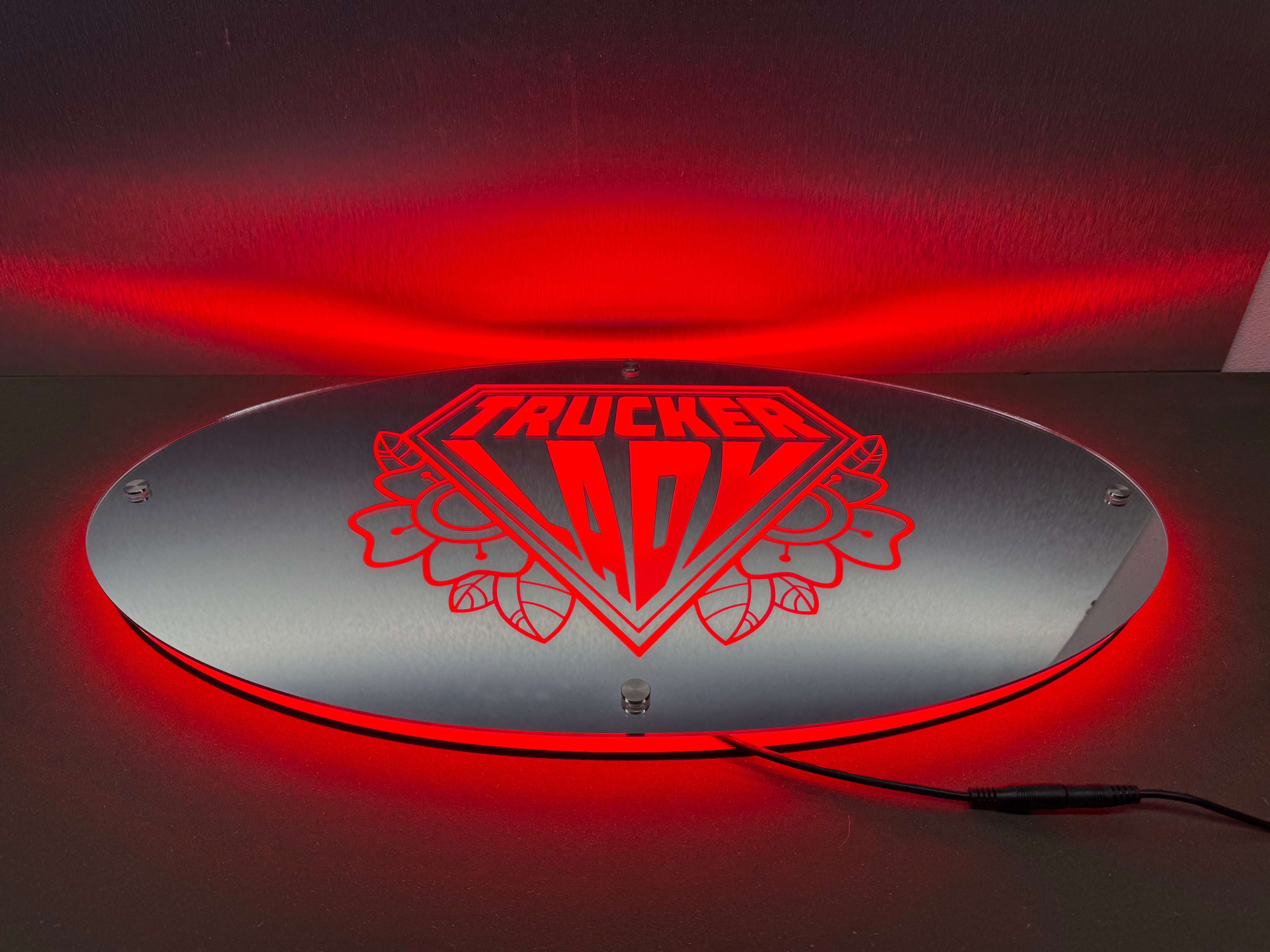 Lady Trucker Led Spiegel Achterwand - 60x35cm