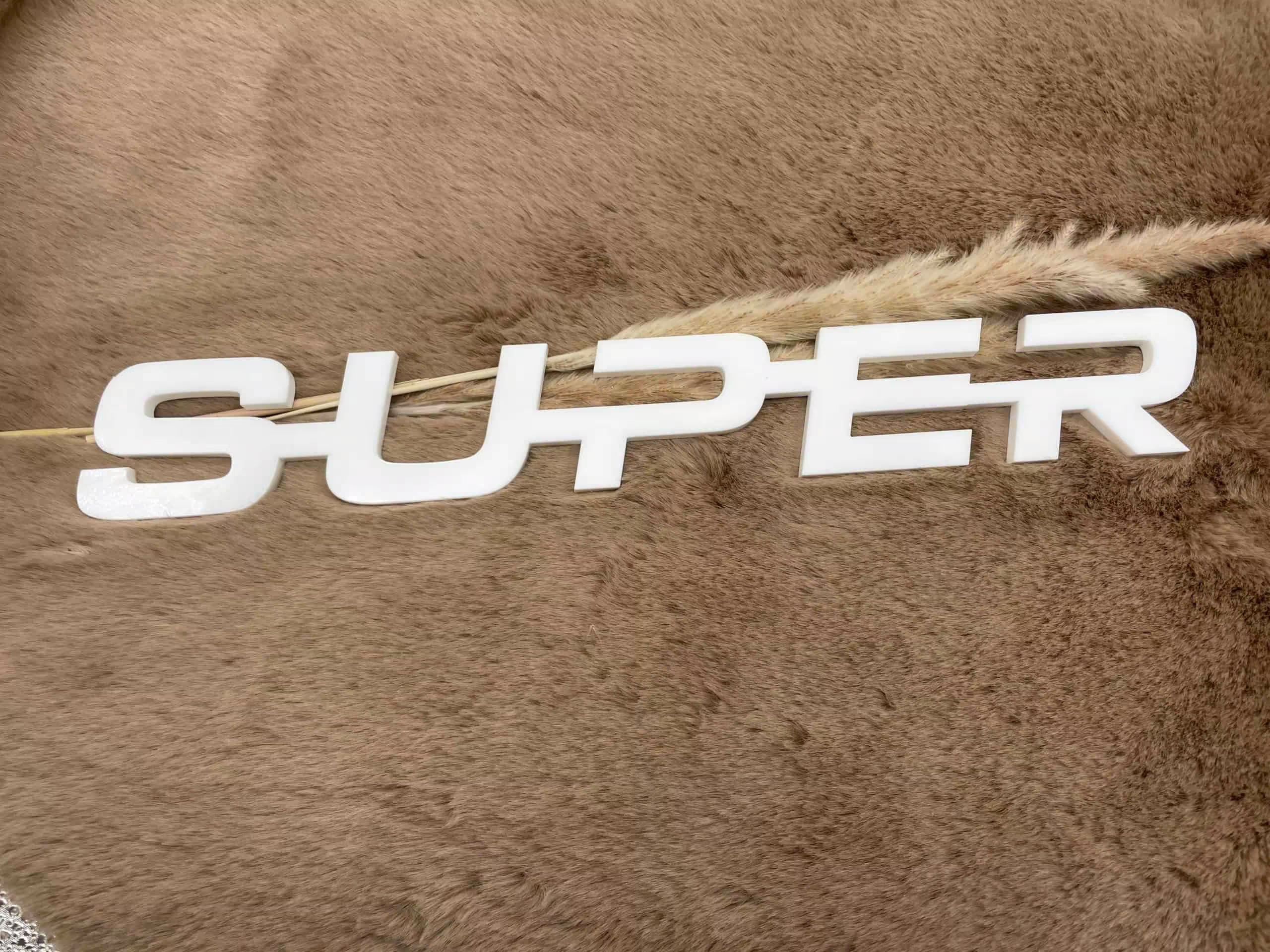 Super 2.0 Logo - Plexiglas Wit - 8mm