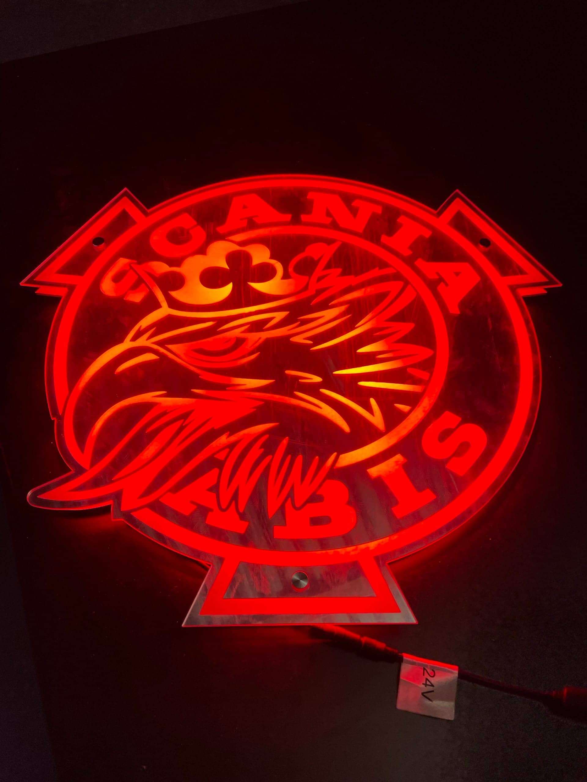 Scania Vabis Rond LED Spiegel Achterwand - 55x50cm